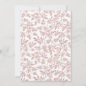 Moderne Rose Gold Glitzer Blätter trendige Babydus Einladung (Rückseite)