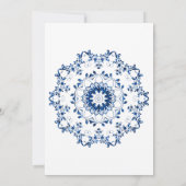 Moderne Rose Gold Glitzer Blue Lace Mandala Weddin Einladung (Rückseite)
