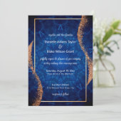 Moderne Rose Gold Glitzer, Blue Mandala Wedding Einladung (Stehend Vorderseite)