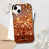 Moderne Rose Gold Glitzer Edelsteine Mit Monogramm Case-Mate iPhone Hülle
