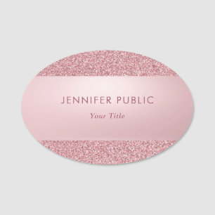 Moderne Rose Gold Glitzer Elegante Trendy Class Namensschild