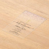 Moderne Rose Gold Glitzer Erste Heilige Kommune Acryleinladungen (Ablage )