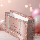 Moderne Rose Gold Glitzer Foil Monogram Birthday Große Geschenktüte