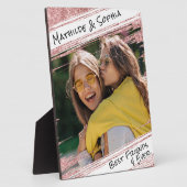 Moderne Rose Gold Glitzer & Foto BBF Bester Freund Fotoplatte (Seite)