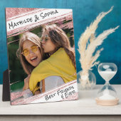 Moderne Rose Gold Glitzer & Foto BBF Bester Freund Fotoplatte (Seite)