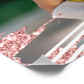 Moderne Rose Gold Glitzer & Foto BBF Bester Freund Poster (Ecke)