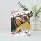 Moderne Rose Gold Glitzer & Foto BBF Bester Freund Postkarte (Stehend Vorderseite)