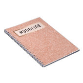 Moderne Rose Gold Glitzer Glitzern Girl Notebook Notizblock (Rechte Seite)