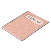 Moderne Rose Gold Glitzer Glitzern Girl Notebook Notizblock (Linke Seite)