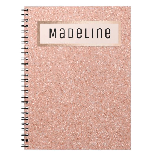 Moderne Rose Gold Glitzer Glitzern Girl Notebook Notizblock (Vorderseite)
