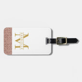 Moderne Rose Gold Glitzer & Gold Travel Bag Gepäckanhänger (Vorderseite horizontal)
