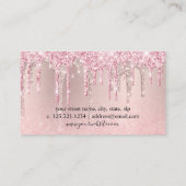 Moderne Rose Gold Glitzer Haar & Make-up Visitenkarte (Rückseite)