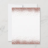 Moderne Rose Gold Glitzer Hochzeitsempfang Einladung (Rückseite)
