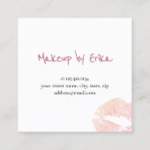 Moderne Rose Gold Glitzer Lips Makeup Künstler Quadratische Visitenkarte (Rückseite)