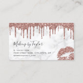 Moderne Rose Gold Glitzer Lips Makeup Künstler Visitenkarte (Rückseite)