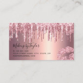 Moderne Rose Gold Glitzer Lips Makeup Künstler Visitenkarte (Rückseite)
