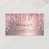 Moderne Rose Gold Glitzer Lips Makeup Künstler Visitenkarte (Rückseite)