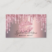 Moderne Rose Gold Glitzer Lips Makeup Künstler Visitenkarte (Vorderseite)