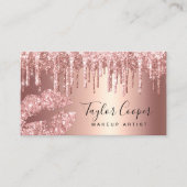 Moderne Rose Gold Glitzer Lips Makeup Künstler Visitenkarte (Vorderseite)