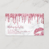 Moderne Rose Gold Glitzer Lips Makeup Künstler Visitenkarte (Rückseite)