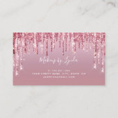 Moderne Rose Gold Glitzer Lips Makeup Künstler Visitenkarte (Rückseite)