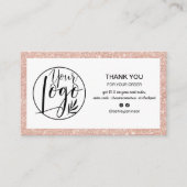 Moderne Rose Gold Glitzer Logo-Bestellung Vielen D Visitenkarte (Vorderseite)