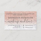 Moderne Rose Gold Glitzer Marmor ombre beruflich Rabattkarte (Rückseite)