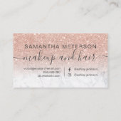 Moderne Rose Gold Glitzer Marmor ombre beruflich Terminkarte (Rückseite)