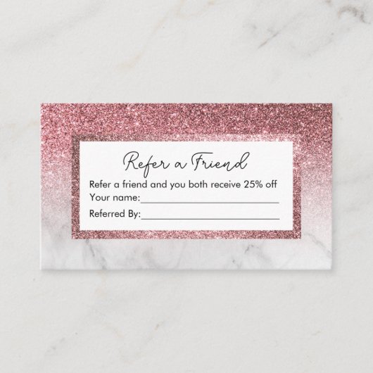 Moderne Rose Gold Glitzer Marmorkarte Visitenkarte (Vorderseite)