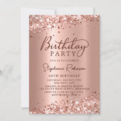 Moderne Rose Gold Glitzer Metal Foil 60. Geburtsta Einladung (Vorderseite)