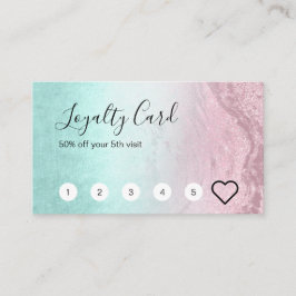 Moderne Rose Gold Glitzer & Minze Makeup Künstler Treuekarte