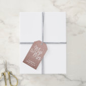 Moderne Rose Gold Glitzer Miss an Mrs. Brautparty Geschenkanhänger (Mit Garn)