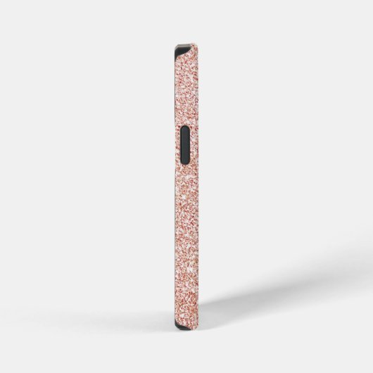 Moderne Rose Gold Glitzer mit Monogramm iPhone Hülle (Rechte Seite)