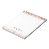 Moderne Rose Gold Glitzer Notizblock (Rotiert)
