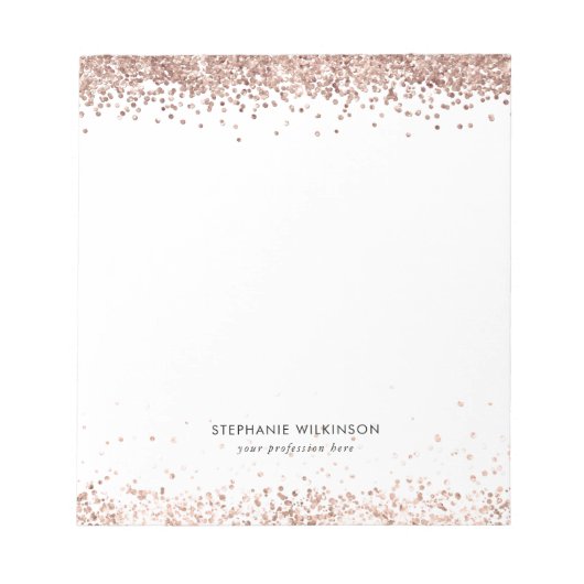 Moderne Rose Gold Glitzer Notizblock (Vorderseite)