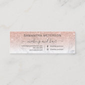 Moderne Rose Gold Glitzer Ober Blässe Verabredung Mini Visitenkarte (Rückseite)