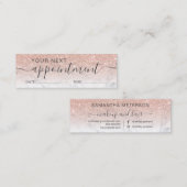 Moderne Rose Gold Glitzer Ober Blässe Verabredung Mini Visitenkarte (Vorne/Hinten)