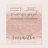 Moderne Rose Gold Glitzer Ober Blässe Verabredung Visitenkarten (Außenseite Aufgefaltet)