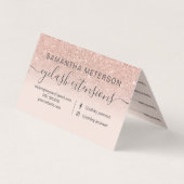 Moderne Rose Gold Glitzer Ober Blässe Verabredung Visitenkarten (Rückseite)
