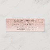 Moderne Rose Gold Glitzer Ober Blütentermin Mini Visitenkarte (Rückseite)