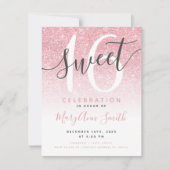Moderne Rose Gold Glitzer Ombre 16. Geburtstag Einladung (Vorderseite)