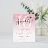 Moderne Rose Gold Glitzer Ombre 16. Geburtstag Einladung (Stehend Vorderseite)