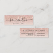 Moderne Rose Gold Glitzer ombre Erröten Haar 3 Mini Visitenkarte (Vorne/Hinten)