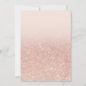 Moderne Rose Gold Glitzer ombre Foto Quinceañera Einladung (Rückseite)