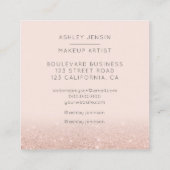 Moderne Rose Gold Glitzer ombre Make-beruflich Quadratische Visitenkarte (Rückseite)