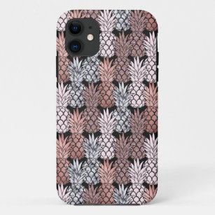 Moderne Rose Gold Glitzer Pink Ananas Muster Case-Mate iPhone Hülle