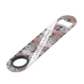 Moderne Rose Gold Glitzer Pink Ananas Muster Speed Flaschenöffner (Vorderseite Schrägansicht)