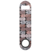 Moderne Rose Gold Glitzer Pink Ananas Muster Speed Flaschenöffner (Rückseite)