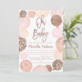 Moderne Rose Gold Glitzer Rosa Ballons Babydusche Einladung (Stehend Vorderseite)