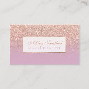 Moderne Rose Gold Glitzer rosa Lavendel Chic Make- Visitenkarte